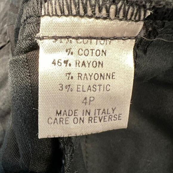 Elie Tahari Vintage Tone on Tone Circles Black Trouser Pants Size 4P Petite - Picture 10 of 12